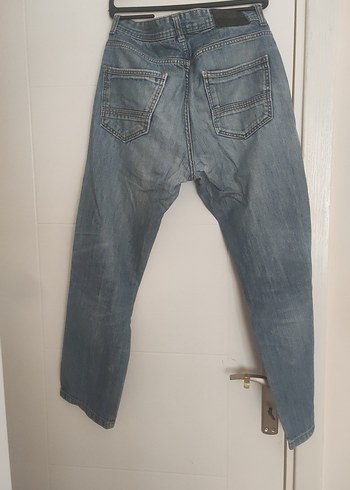 Erkek Gri Mavi Bol Kesim Kot Pantolon - Görsel 3