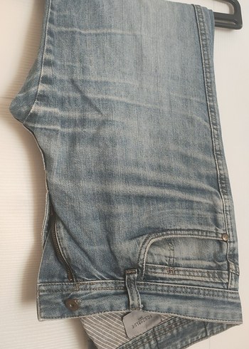 Erkek Gri Mavi Bol Kesim Kot Pantolon - Görsel 4