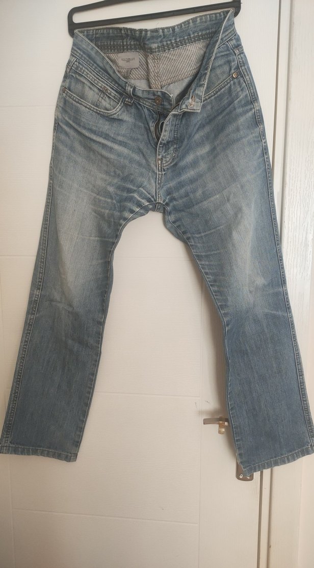 Erkek Gri Mavi Bol Kesim Kot Pantolon - Görsel 2