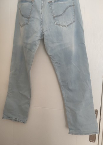 Mavi Bol Kesim Midi Boy Kadın Denim Pantolon - Görsel 5