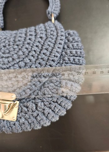 Gri Örgü Kadın Çanta - Görsel 2