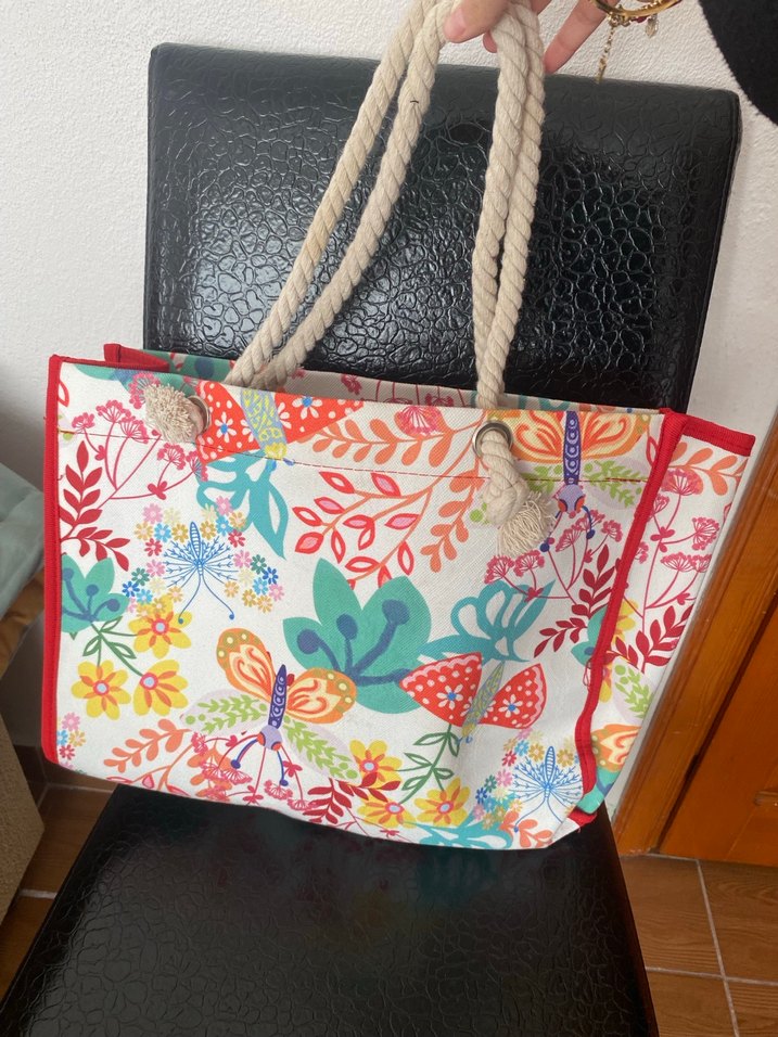 Renkli Baskılı Bohem Plaj Çantası - Görsel 3