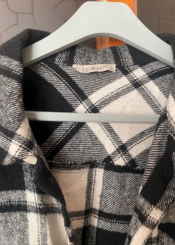 Gri Ekose Düğmeli Kadın Gömlek - Görsel 2