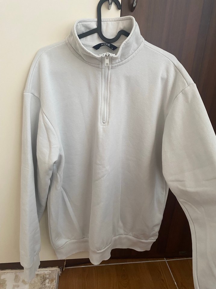 Fermuarlı Yüksek Yakalı Erkek Sweatshirt - Görsel 3