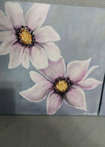 Pastel Mor Çiçekler Tablo Seti - Görsel 2