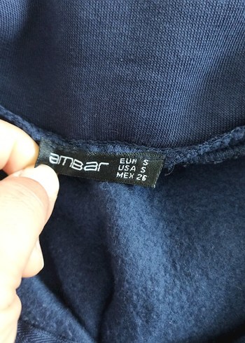 Yarım Fermuarlı Mavi Kadın Sweatshirt - Görsel 3