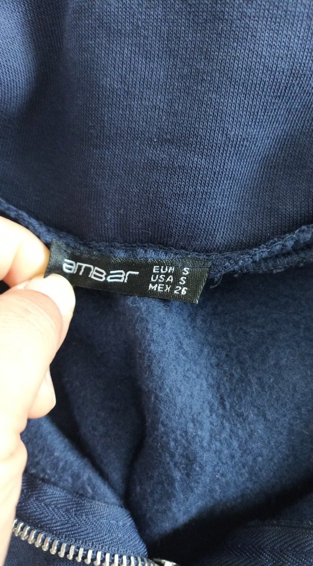 Yarım Fermuarlı Mavi Kadın Sweatshirt - Görsel 3