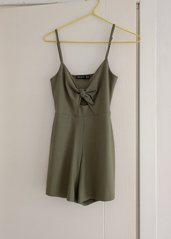 Kadın Mini Askılı Kemerli Tulum - Görsel 3