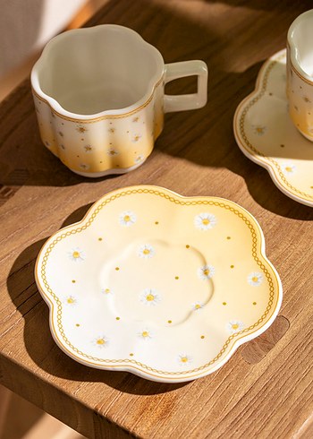 Lc Waikiki Home Sarı Çiçek Desenli Porselen Fincan Seti