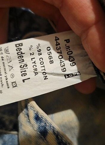 Kot jeans mini şort salopet L beden - Görsel 9