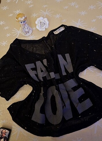 Siyah S beden crop t-shirt