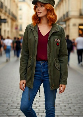 Bershka Haki Yeşil Ceket - Görsel 3