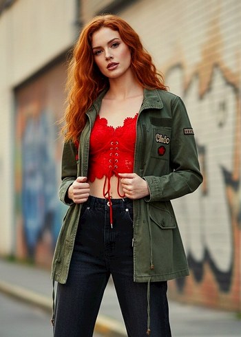 Bershka Haki Yeşil Ceket - Görsel 2