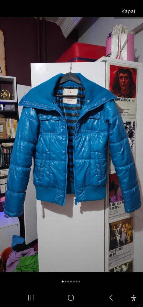 Colin's Mavi Şişme Mont - Görsel 5