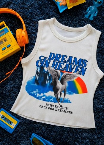 Baskılı Beyaz Crop - Görsel 2