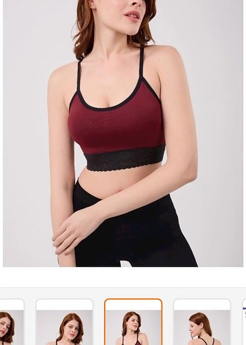 Bordo Dantelli Sütyen - Görsel 3