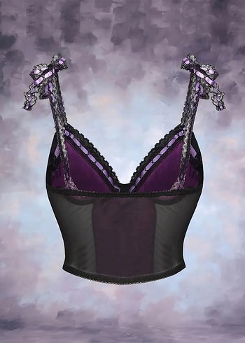 Dantelli Mor Gotik Büstiyer - Görsel 2