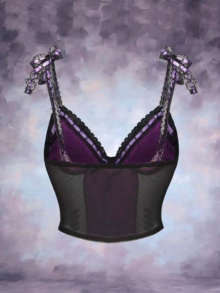 Dantelli Mor Gotik Büstiyer - Görsel 2