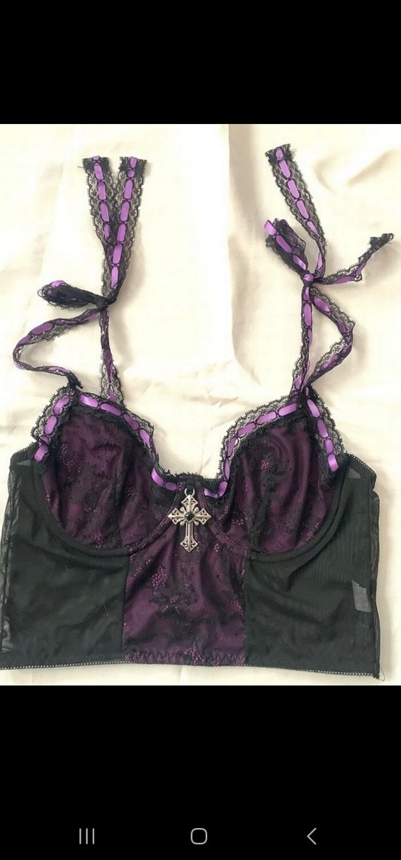 Dantelli Mor Gotik Büstiyer - Görsel 5