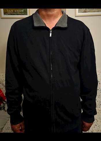 Fermuarlı Koyu Lacivert Erkek Polar Sweatshirt Hırka