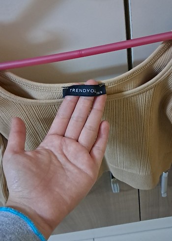 Bej Süet Mini Kadın Bluz - Görsel 2