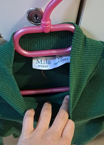 Yeşil Balıkçı Yaka Triko Kadın Kazak - Görsel 2