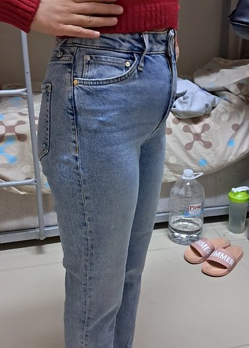 mavi mom Jean Kadın Kot Pantolon - Görsel 2