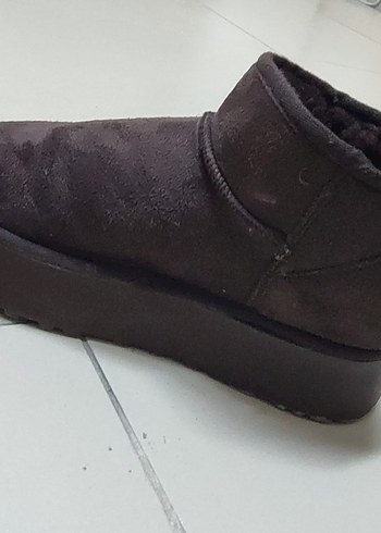 Kahverengi Süet Platform Topuklu Kadın Ugg - Görsel 3