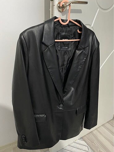 l Beden Deri blazer ceket