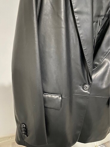 l Beden siyah Renk Deri blazer ceket