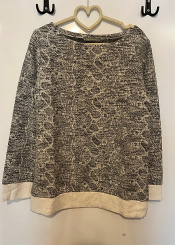 Gri Uzun Kollu sim Detaylı Kadın Kazak - Görsel 4