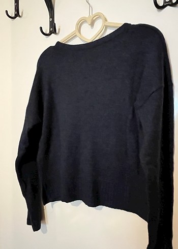 Lacivert Yün Kadın Uzun Kollu Kazak - Görsel 4