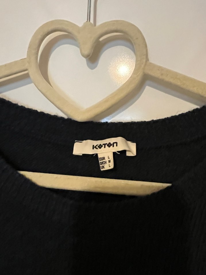 Lacivert Yün Kadın Uzun Kollu Kazak - Görsel 2