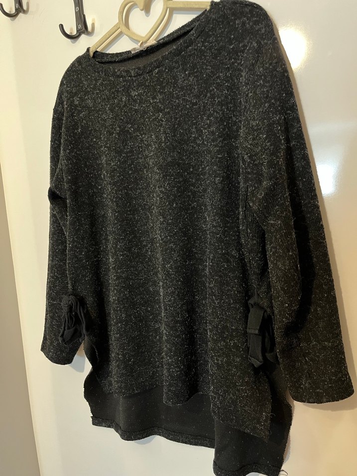 Siyah Örgü Kadın Triko - Görsel 4