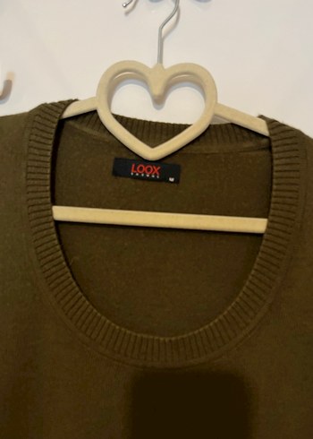 Haki rengi Kadın Yün Kazak - Görsel 2