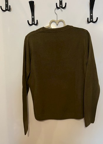 Haki rengi Kadın Yün Kazak - Görsel 5