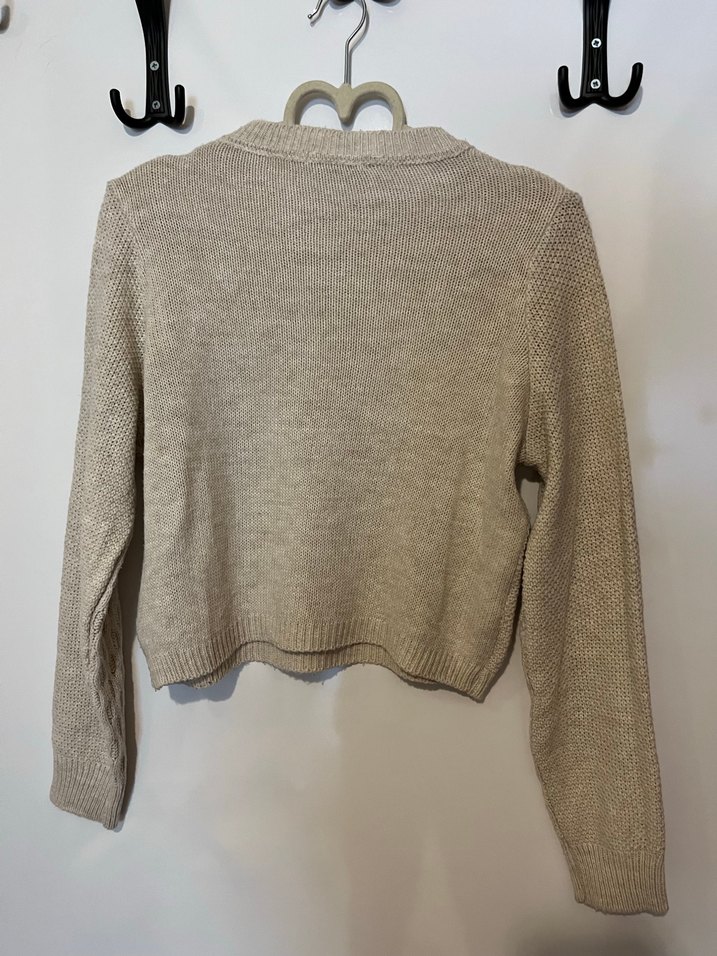 Bej Örgü Kadın Kazak - Görsel 2