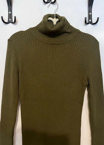 Hali Balıkçı Yaka Uzun Triko Elbise - Görsel 2