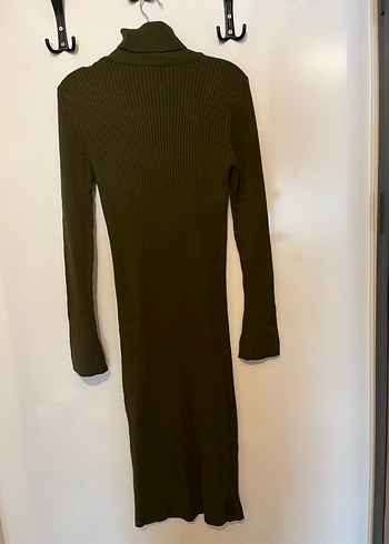 Hali Balıkçı Yaka Uzun Triko Elbise - Görsel 3