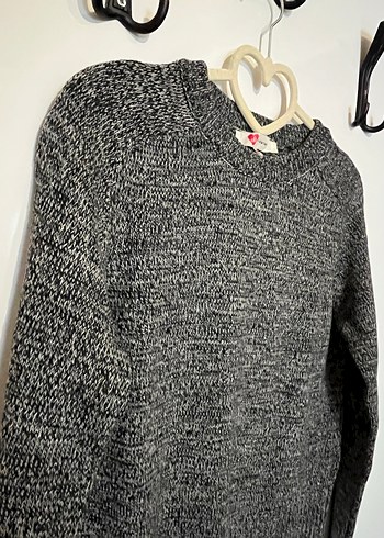 Gri Uzun Kollu Triko Kadın Kazak - Görsel 2