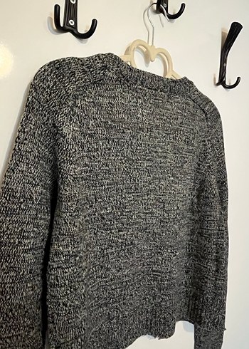 Gri Uzun Kollu Triko Kadın Kazak - Görsel 3