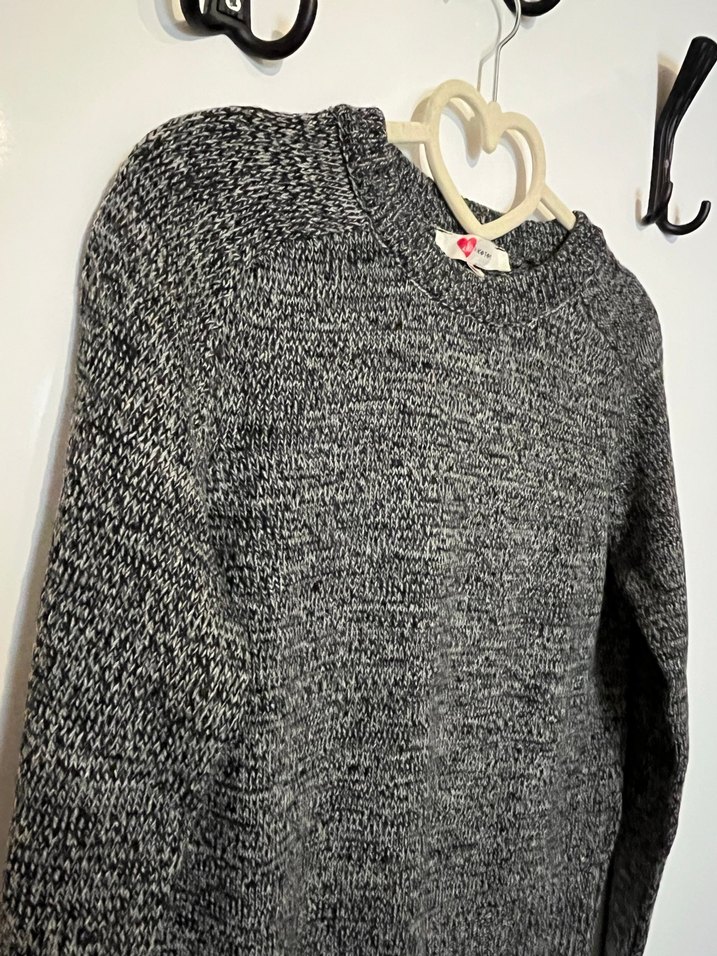 Gri Uzun Kollu Triko Kadın Kazak - Görsel 2