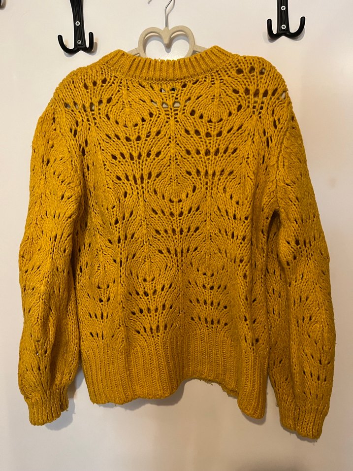 Sarı Nakışlı Bohem Kadın Yün Kazak - Görsel 2