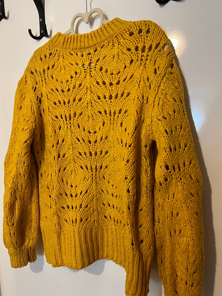 Sarı Nakışlı Bohem Kadın Yün Kazak - Görsel 3