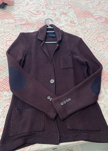Bordo Düğmeli Triko Hırka