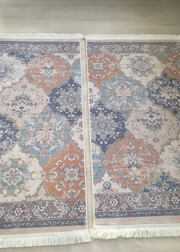 Pastel Renkli Bohem Desenli İnce Halı - Görsel 4