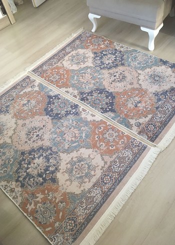 Pastel Renkli Bohem Desenli İnce Halı - Görsel 8