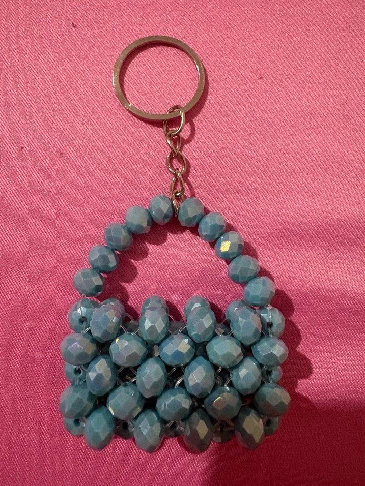 Boncuklu Turkuaz Bohem Anahtarlık - Görsel 3