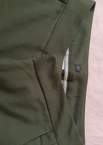 Koton Düz Haki Yeşil Kadın Kumaş Pantolon