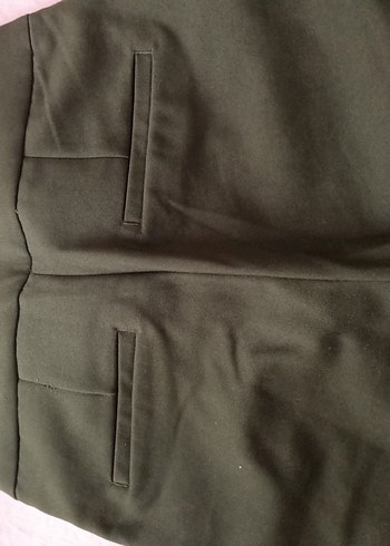 34 Beden Düz Haki Yeşil Kadın Kumaş Pantolon